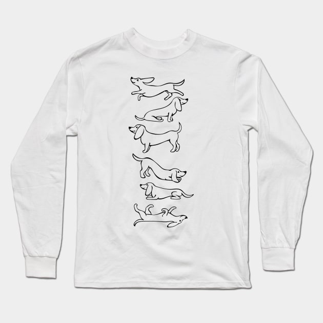 Dachshund Long Sleeve T-Shirt by artfulfreddy